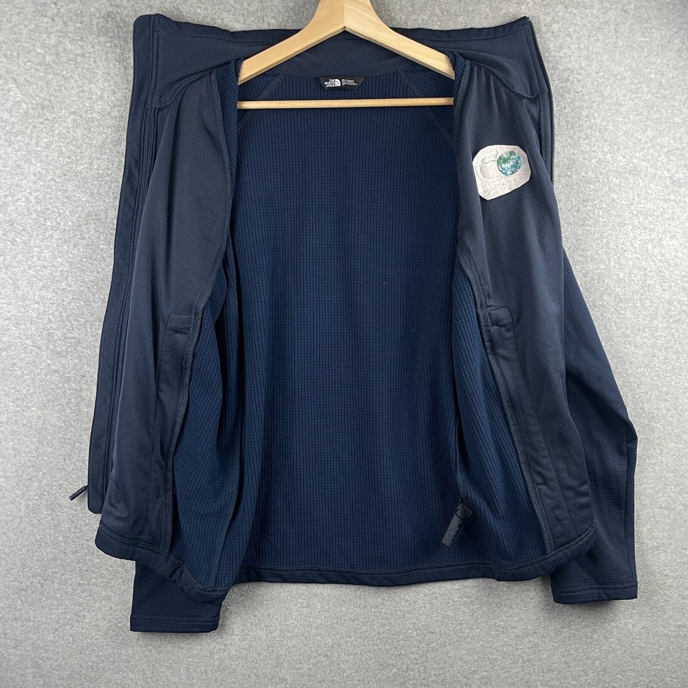 The North Face Jacket Mens Large Blue Mountain Peaks Full Zip Fleece Track - Picture 3 of 13